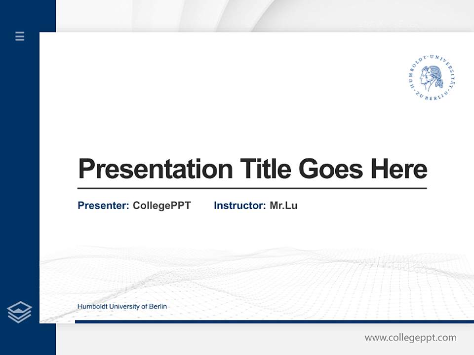 Humboldt University of Berlin Thesis Proposal/Graduation Defense PPT Template4:3 ratio PPT effect preview image5