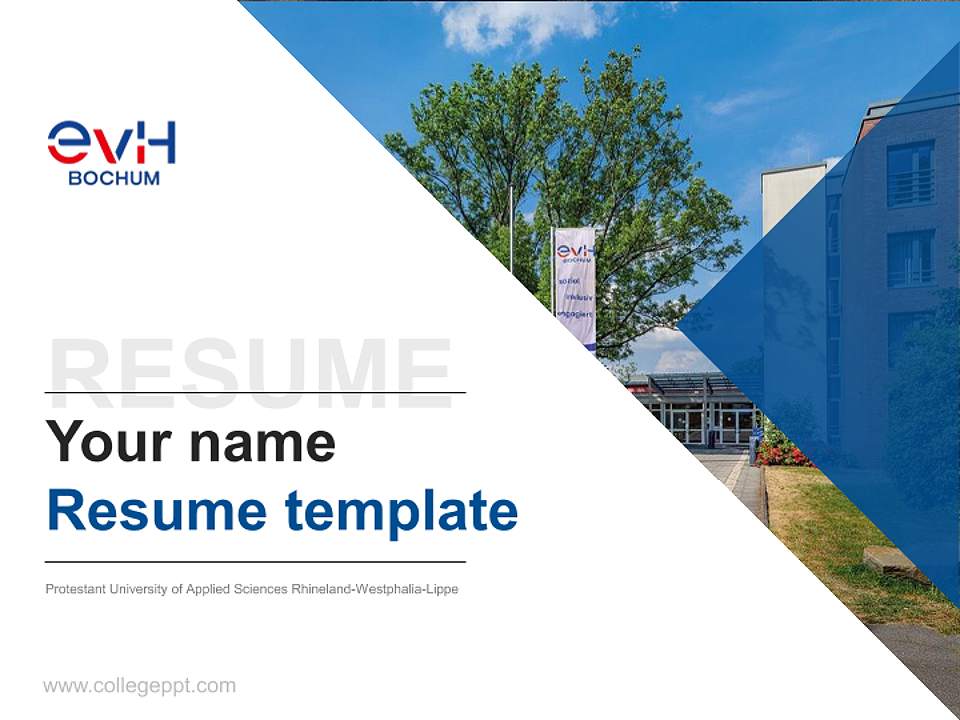 Protestant University of Applied Sciences Rhineland-Westphalia-Lippe Resume PPT Template4:3 ratio PPT effect preview image5