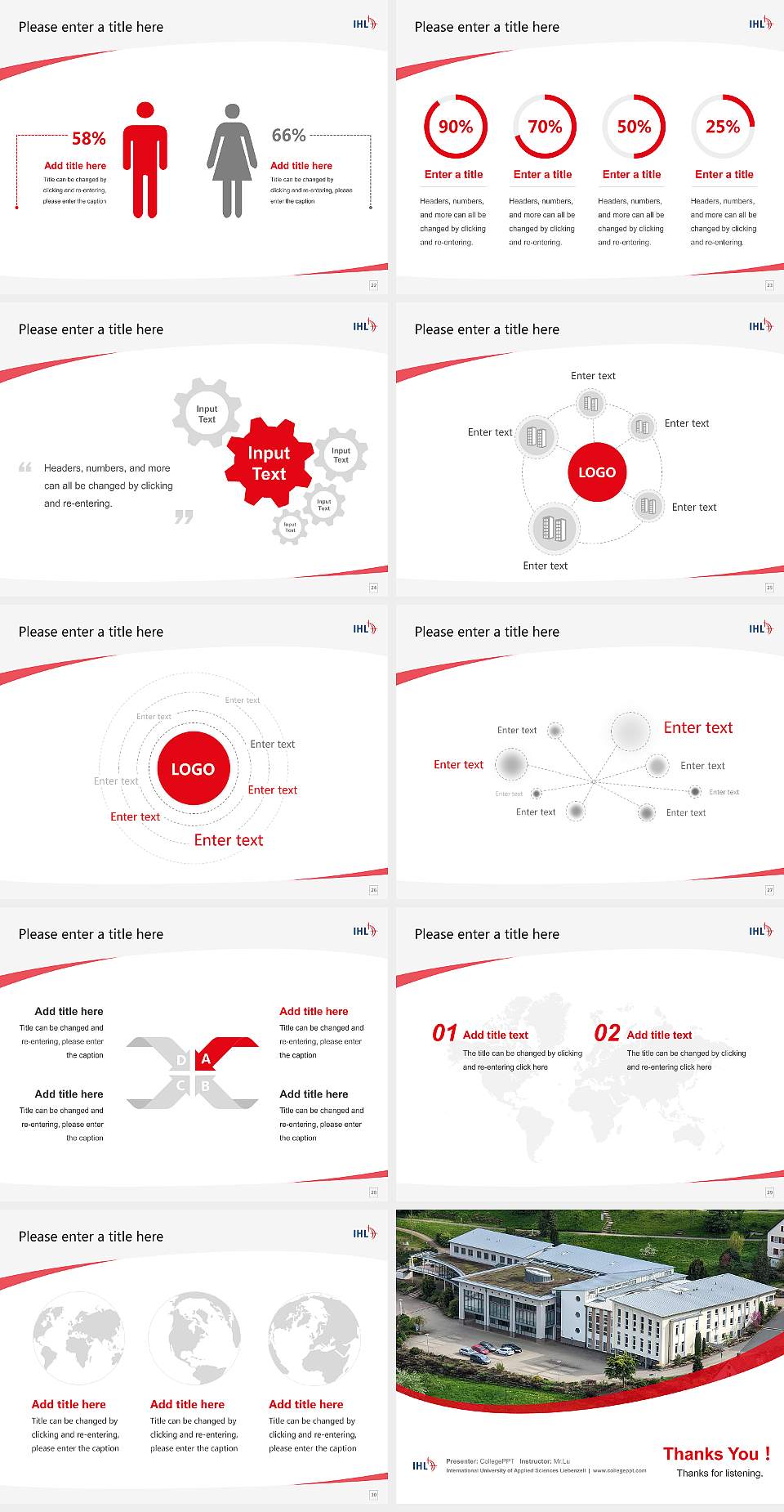 International University of Applied Sciences Liebenzell Course/Courseware Creation PPT Template4:3 ratio PPT effect preview image4