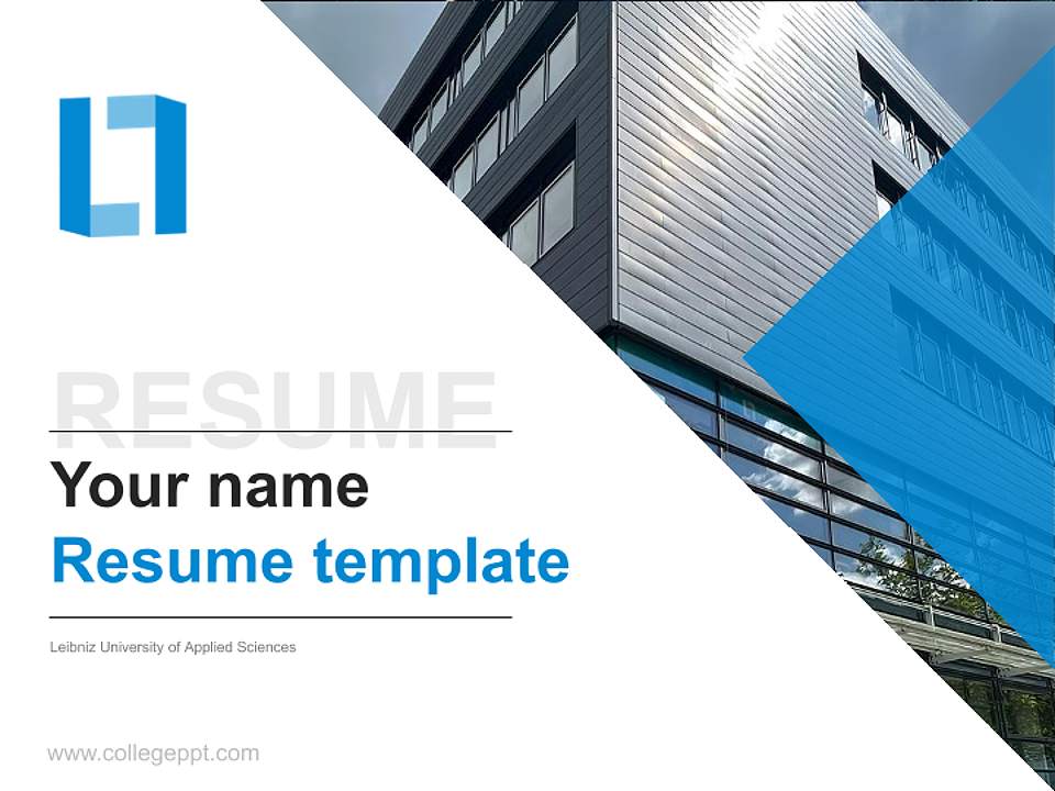 Leibniz University of Applied Sciences Resume PPT Template4:3 ratio PPT effect preview image5