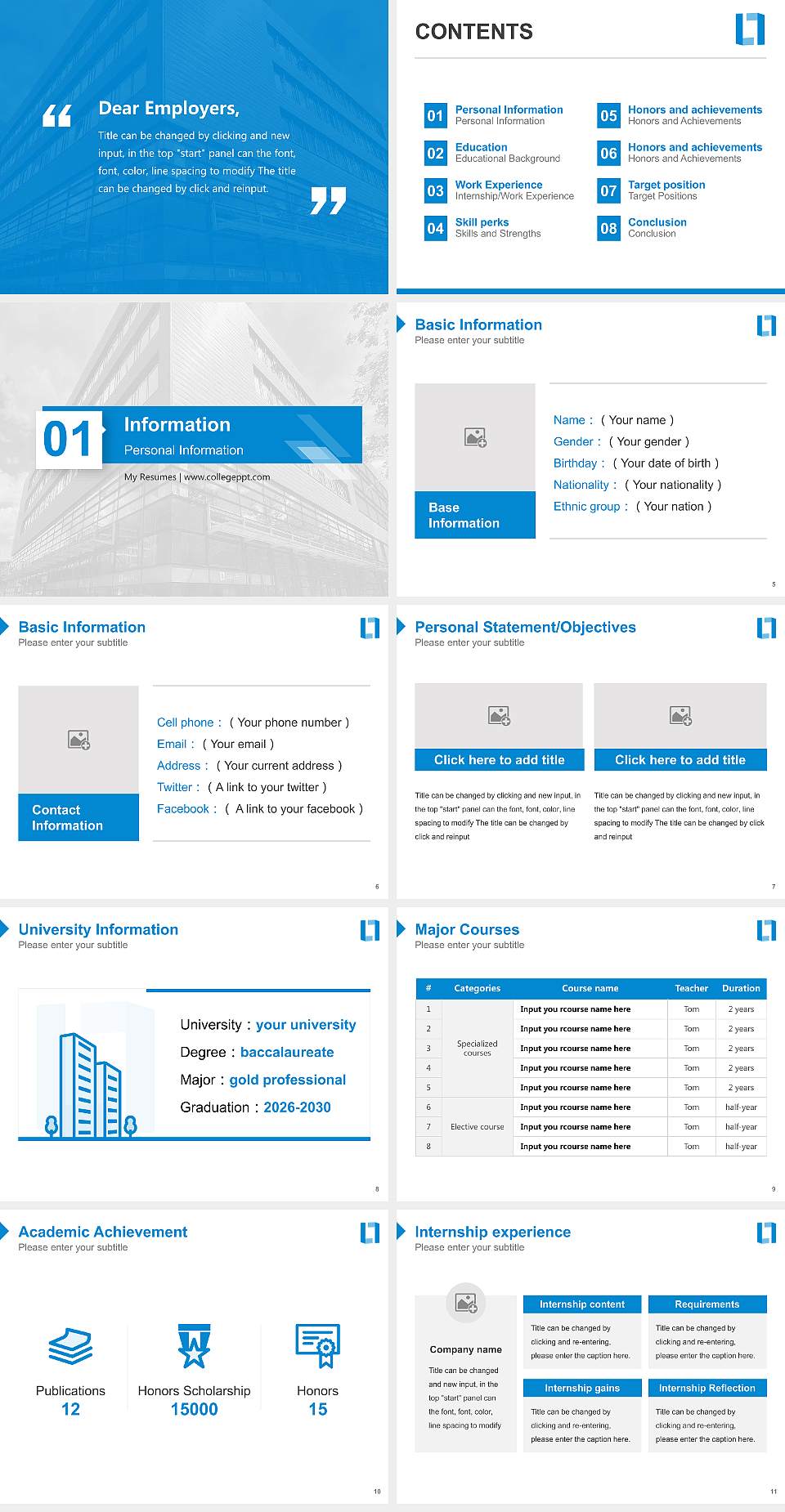 Leibniz University of Applied Sciences Resume PPT Template4:3 ratio PPT effect preview image2