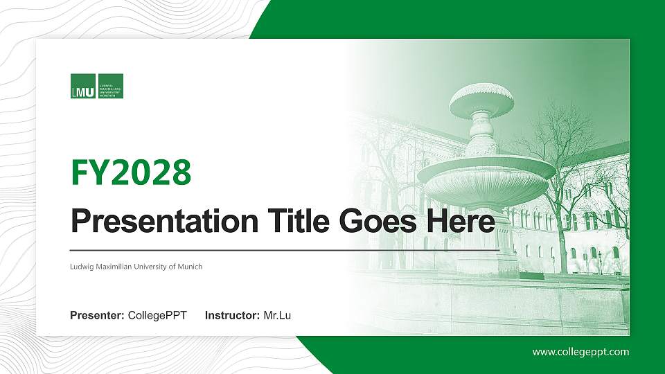 Ludwig Maximilian University of Munich Academic Presentation/Research Findings Report PPT Template16:9 ratio PPT effect preview image