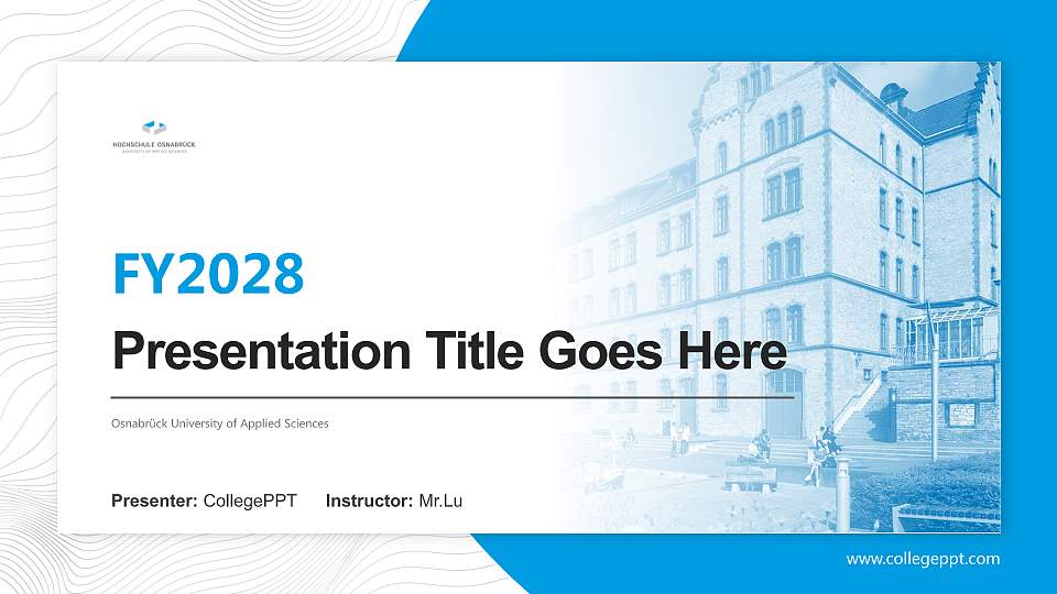 Osnabrück University of Applied Sciences Academic Presentation/Research Findings Report PPT Template16:9 ratio PPT effect preview image