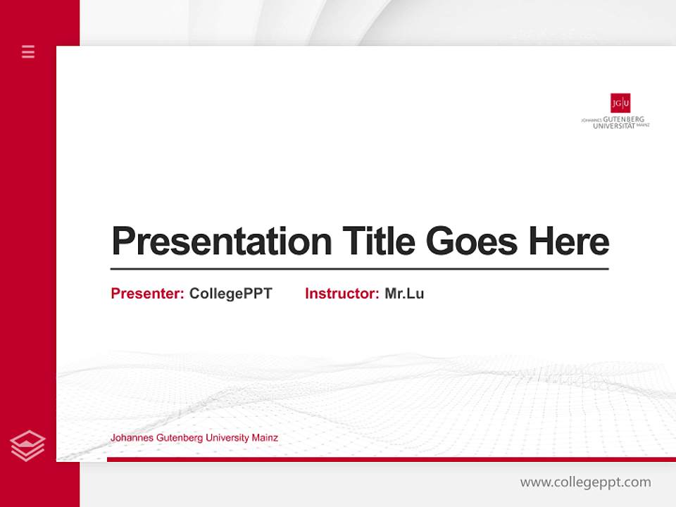Johannes Gutenberg University Mainz Thesis Proposal/Graduation Defense PPT Template4:3 ratio PPT effect preview image5