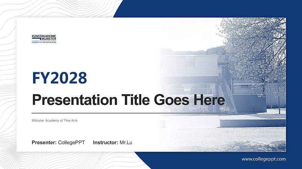 Münster Academy of Fine Arts Academic Presentation/Research Findings Report PPT Template16:9 ratio PPT effect preview image