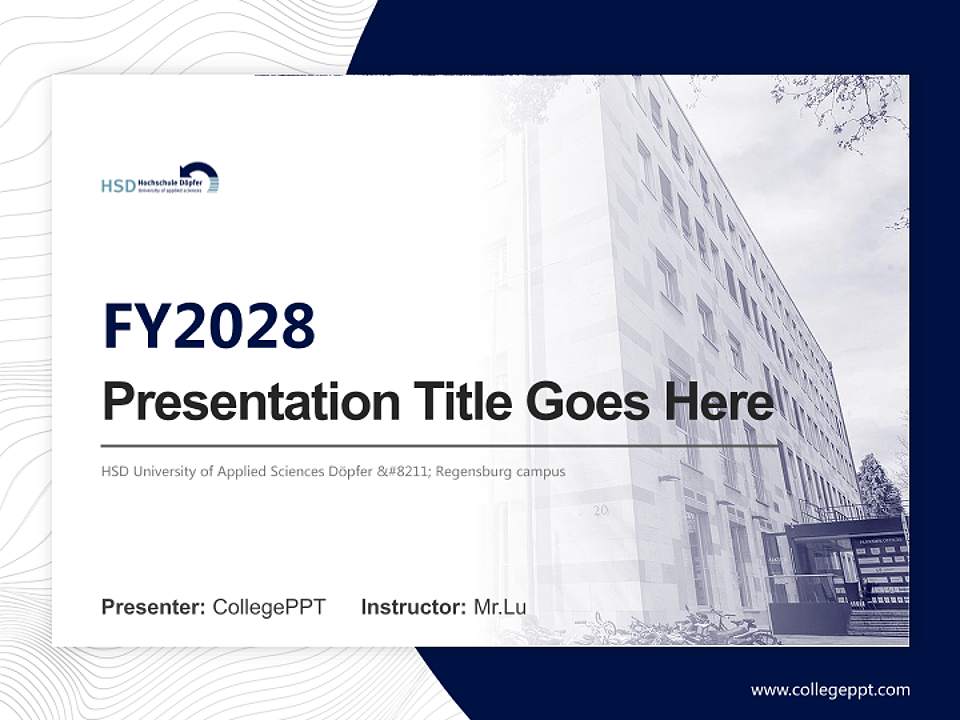 HSD University of Applied Sciences Döpfer – Regensburg campus Academic Presentation/Research Findings Report PPT Template4:3 ratio PPT effect preview image5