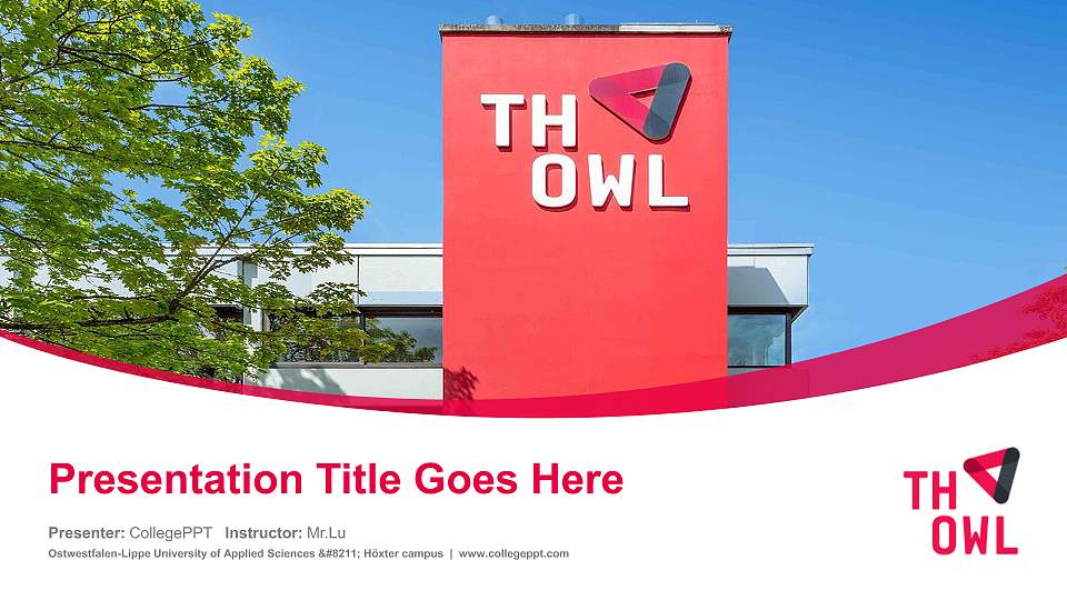 Ostwestfalen-Lippe University of Applied Sciences – Höxter campus Course/Courseware Creation PPT Template16:9 ratio PPT effect preview image