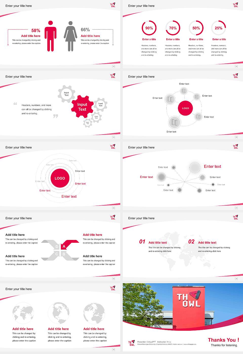 Ostwestfalen-Lippe University of Applied Sciences – Höxter campus Course/Courseware Creation PPT Template16:9 ratio PPT effect preview image4