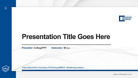 Julius Maximilian University of Würzburg – Sanderring campus Thesis Proposal/Graduation Defense PPT Template