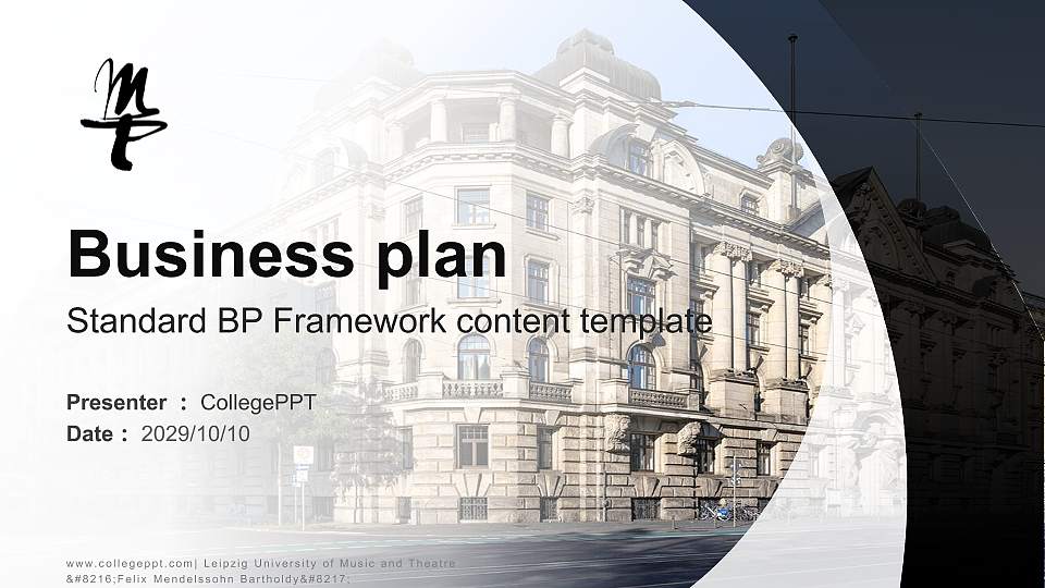 Leipzig University of Music and Theatre ‘Felix Mendelssohn Bartholdy’ Competition/Entrepreneurship Contest PPT Template16:9 ratio PPT effect preview image