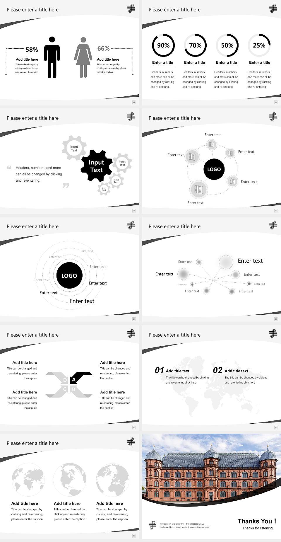 Karlsruhe University of Music Course/Courseware Creation PPT Template4:3 ratio PPT effect preview image4