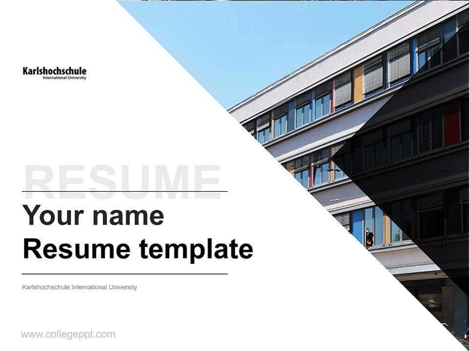 Karlshochschule International University Resume PPT Template4:3 ratio PPT effect preview image5