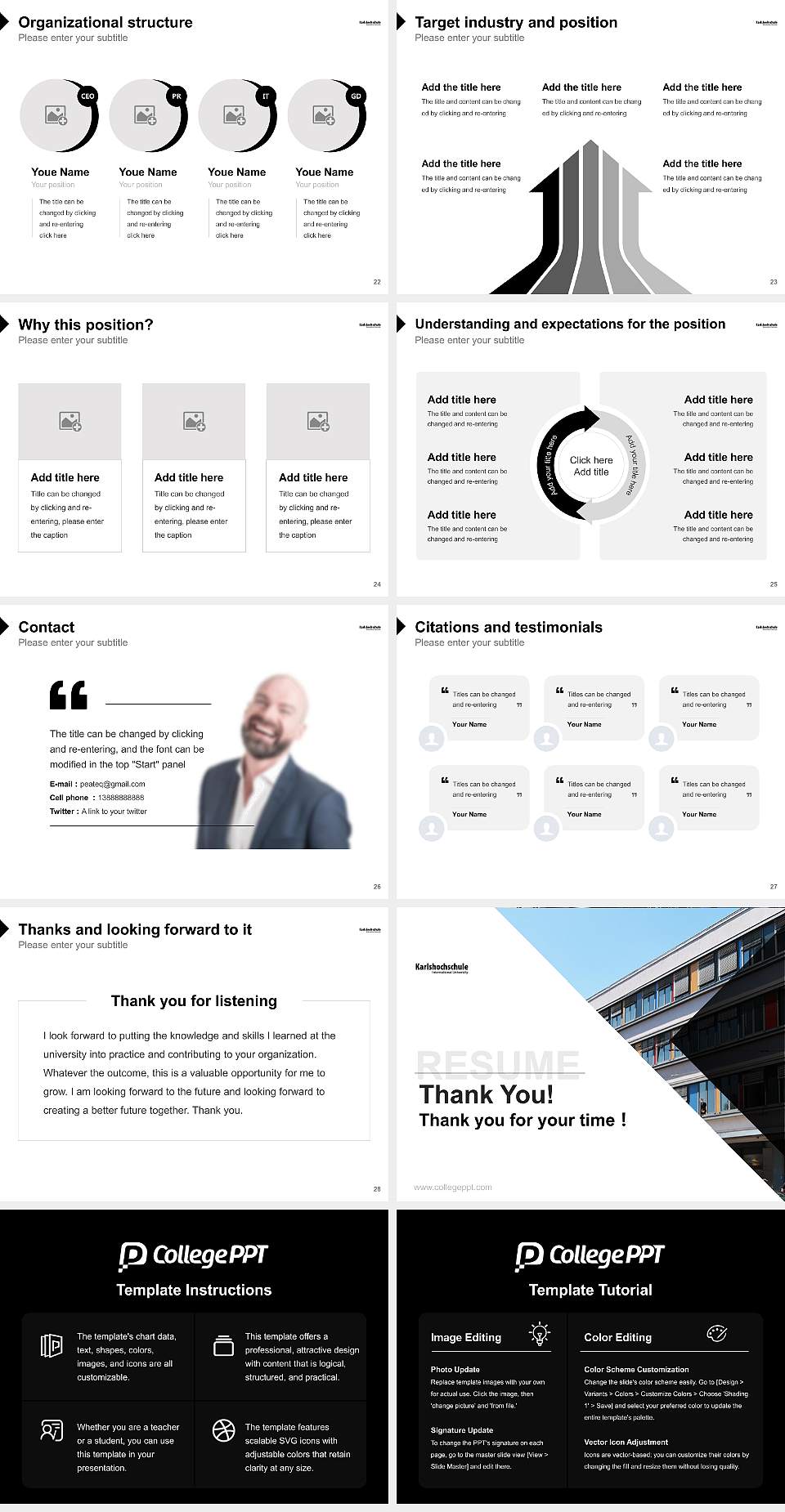 Karlshochschule International University Resume PPT Template4:3 ratio PPT effect preview image4