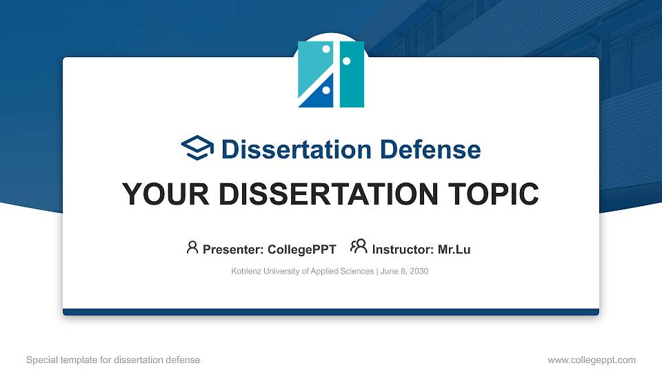 Koblenz University of Applied Sciences Graduation Thesis Defense PPT Template16:9 ratio PPT effect preview image