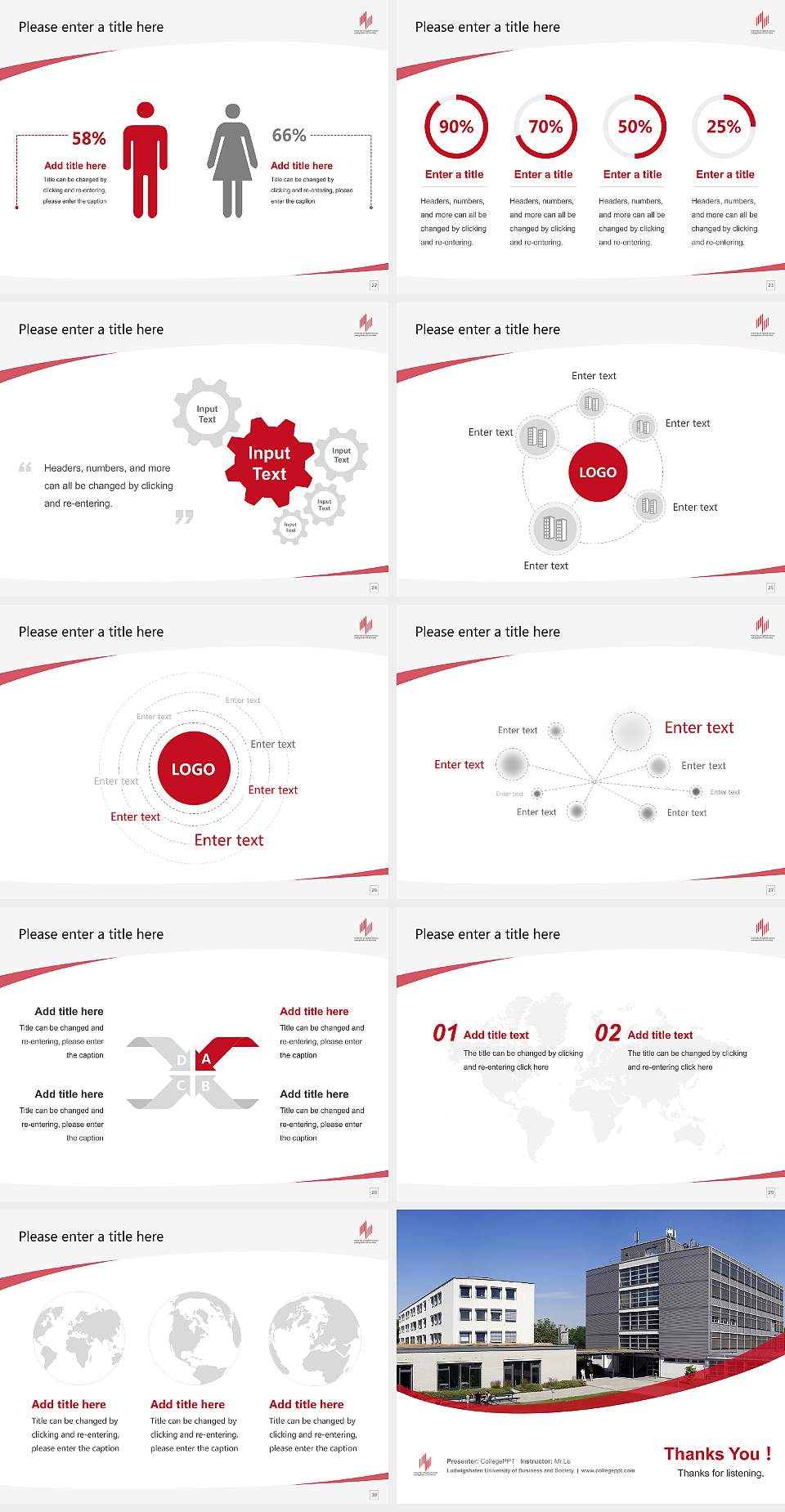Ludwigshafen University of Business and Society Course/Courseware Creation PPT Template4:3 ratio PPT effect preview image4
