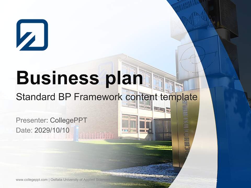 Ostfalia University of Applied Sciences Competition/Entrepreneurship Contest PPT Template4:3 ratio PPT effect preview image9