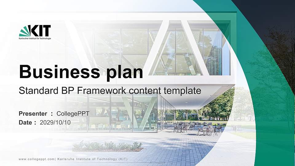 Karlsruhe Institute of Technology (KIT) Competition/Entrepreneurship Contest PPT Template16:9 ratio PPT effect preview image