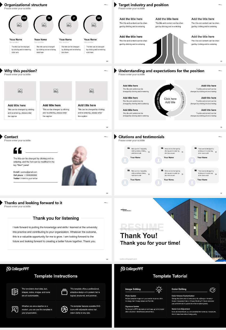 Muthesius Academy of Fine Arts and Design Resume PPT Template16:9 ratio PPT effect preview image4