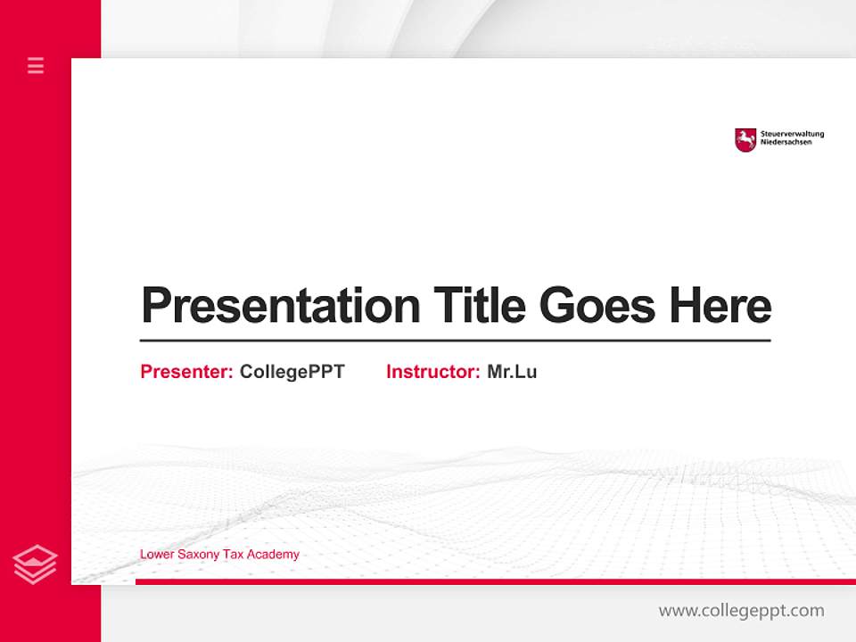 Lower Saxony Tax Academy Thesis Proposal/Graduation Defense PPT Template4:3 ratio PPT effect preview image5