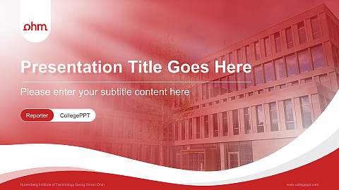 Nuremberg Institute of Technology Georg Simon Ohm Lecture Sharing and Networking Event PPT Template