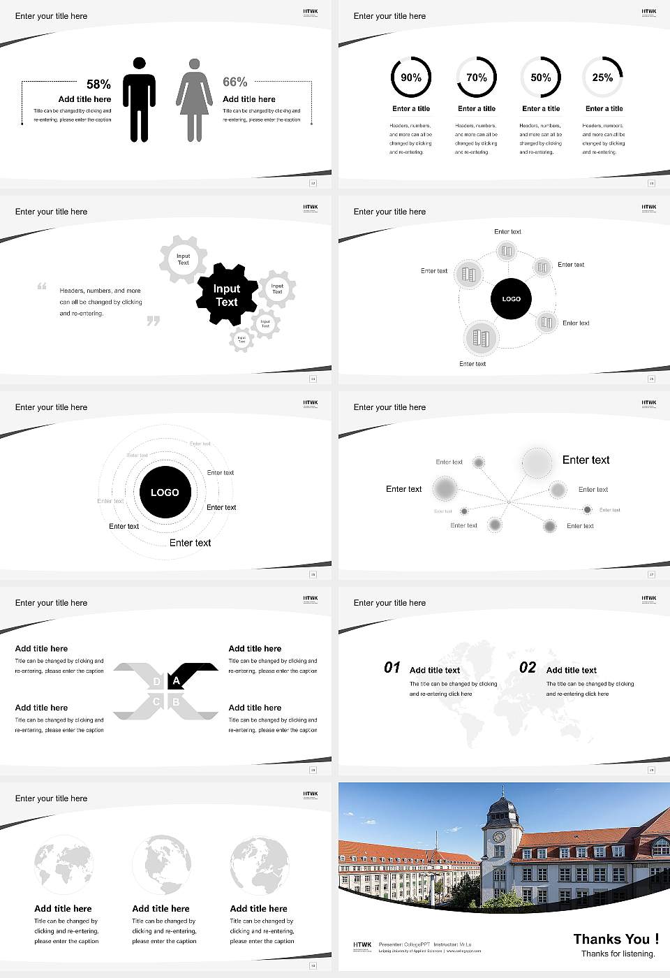 Leipzig University of Applied Sciences Course/Courseware Creation PPT Template16:9 ratio PPT effect preview image4