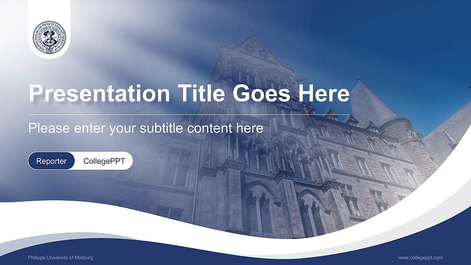 Philipps University of Marburg Lecture Sharing and Networking Event PPT Template16:9 ratio PPT effect preview image