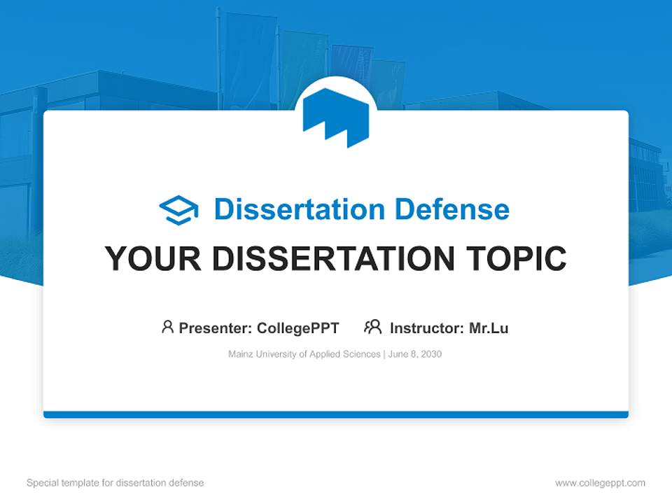 Mainz University of Applied Sciences Graduation Thesis Defense PPT Template4:3 ratio PPT effect preview image7