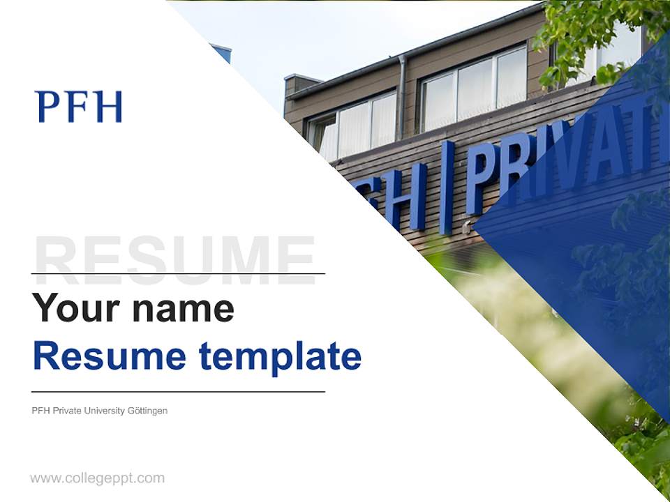 PFH Private University Göttingen Resume PPT Template4:3 ratio PPT effect preview image5