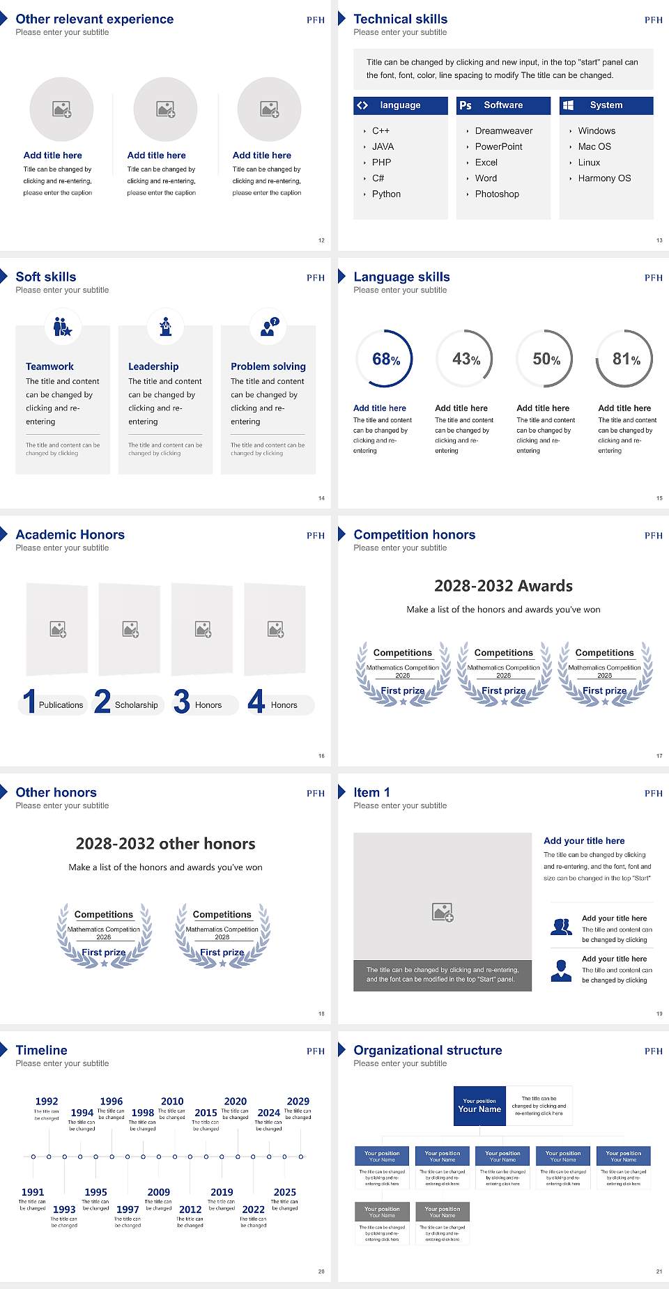 PFH Private University Göttingen Resume PPT Template4:3 ratio PPT effect preview image3