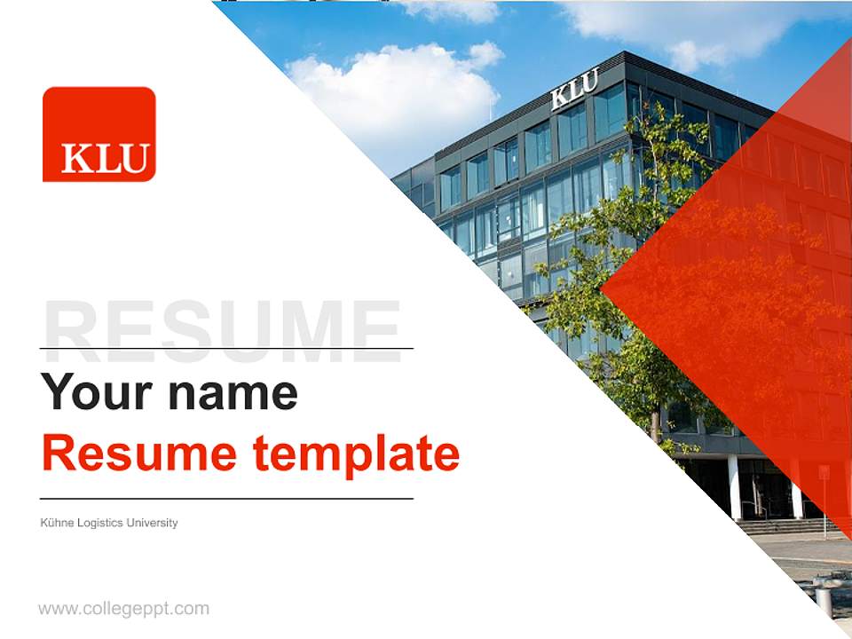 Kühne Logistics University Resume PPT Template4:3 ratio PPT effect preview image5