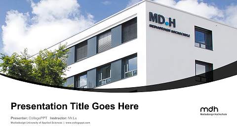 Mediadesign University of Applied Sciences Course/Courseware Creation PPT Template