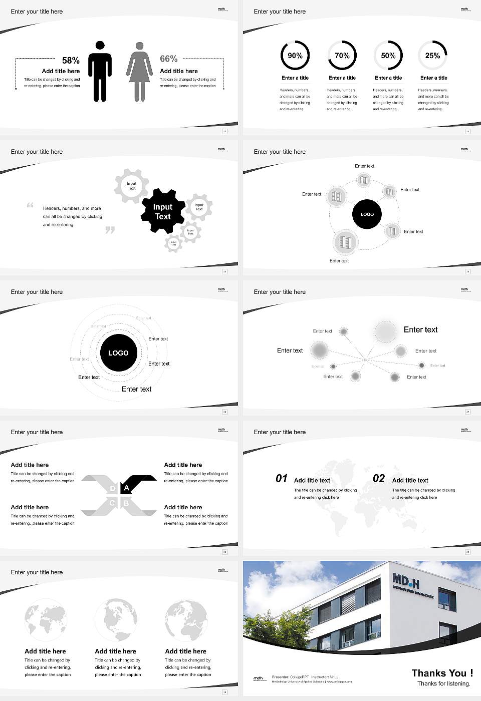 Mediadesign University of Applied Sciences Course/Courseware Creation PPT Template16:9 ratio PPT effect preview image4