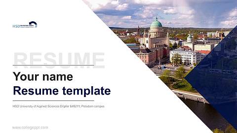 HSD University of Applied Sciences Döpfer – Potsdam campus Resume PPT Template