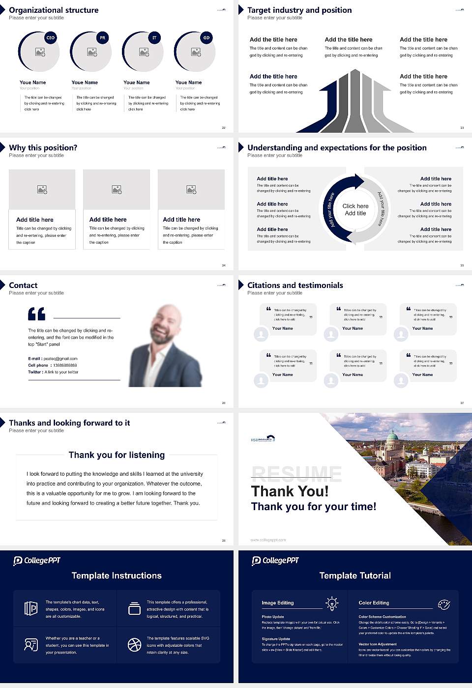 HSD University of Applied Sciences Döpfer – Potsdam campus Resume PPT Template16:9 ratio PPT effect preview image4