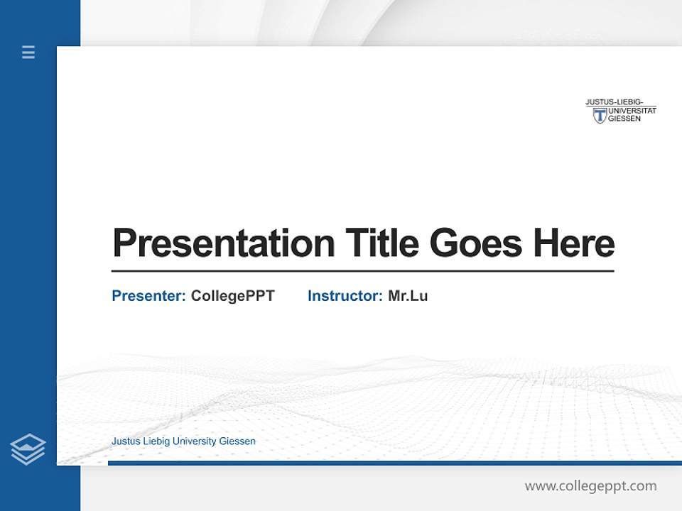 Justus Liebig University Giessen Thesis Proposal/Graduation Defense PPT Template4:3 ratio PPT effect preview image5