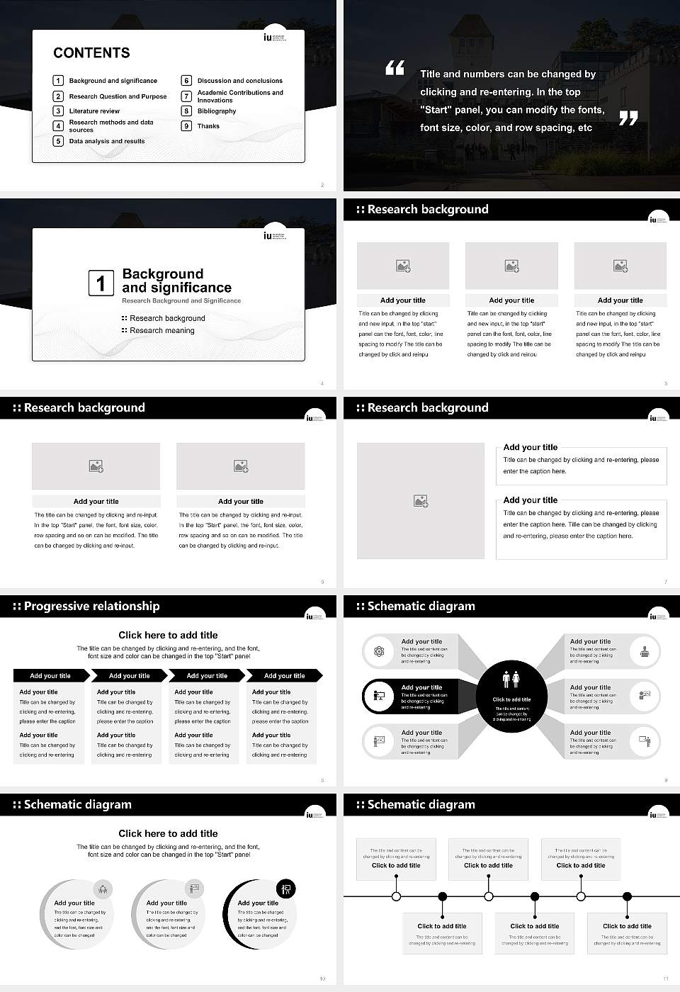 IU International University of Applied Sciences Graduation Thesis Defense PPT Template16:9 ratio PPT effect preview image2