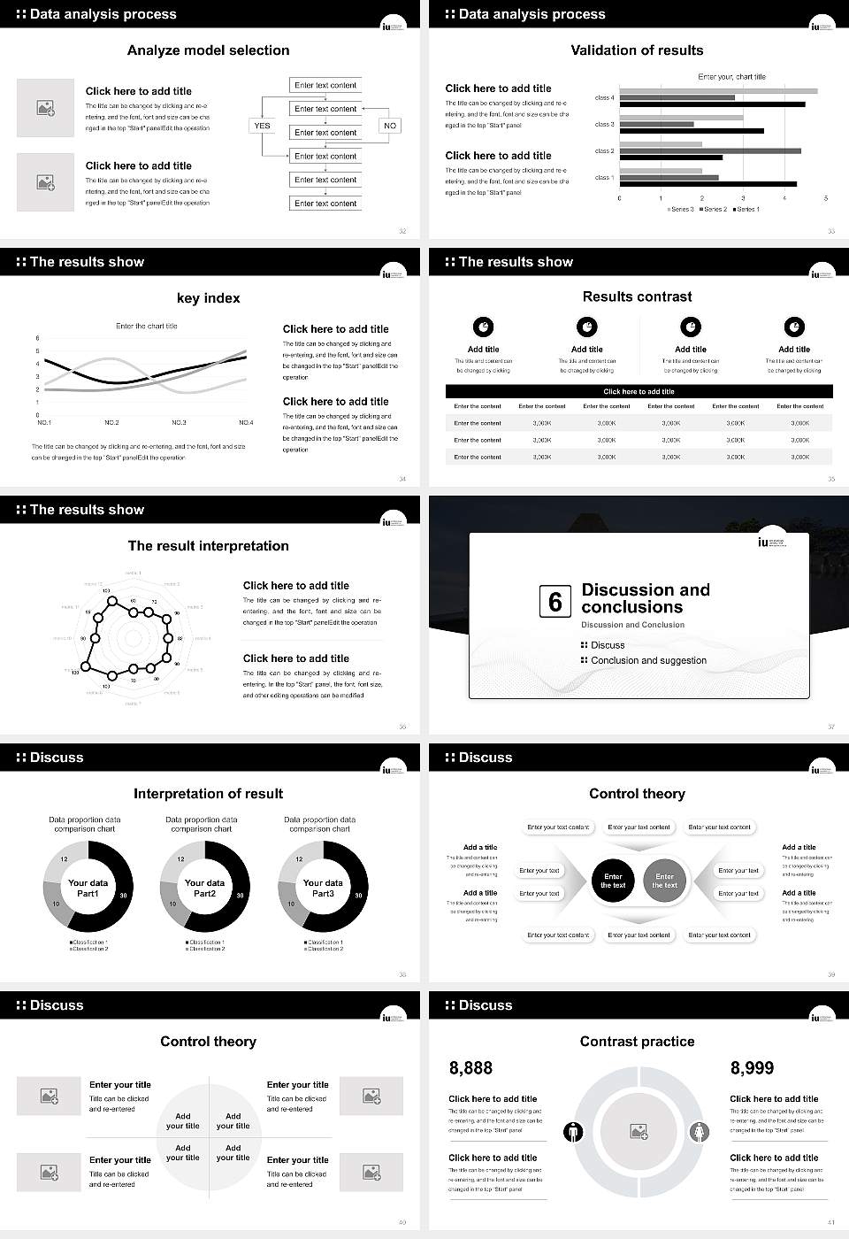 IU International University of Applied Sciences Graduation Thesis Defense PPT Template16:9 ratio PPT effect preview image5