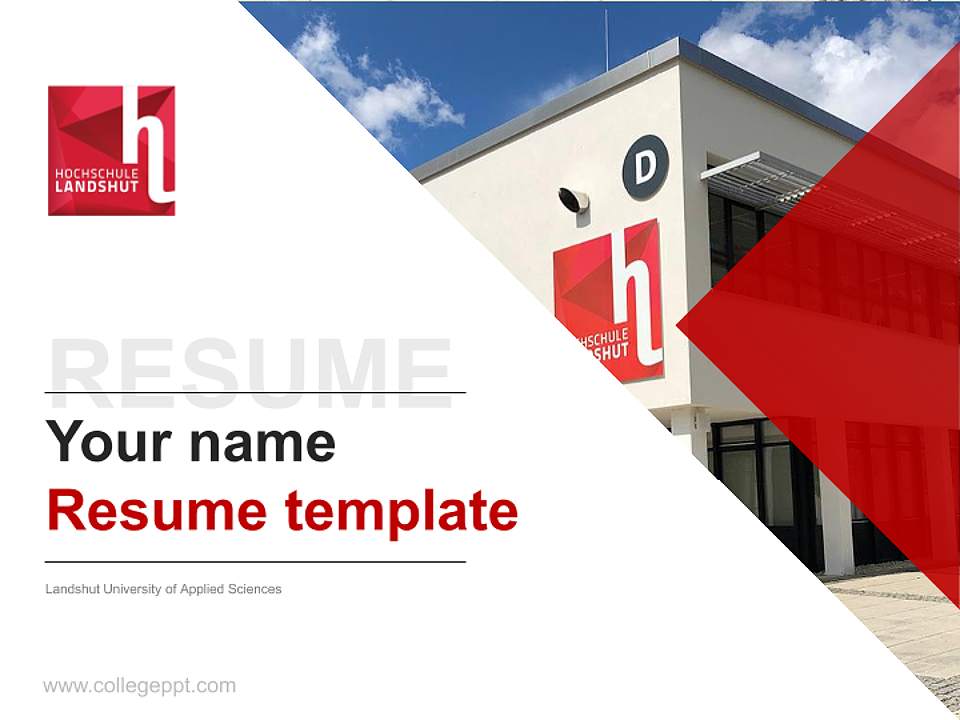 Landshut University of Applied Sciences Resume PPT Template4:3 ratio PPT effect preview image5