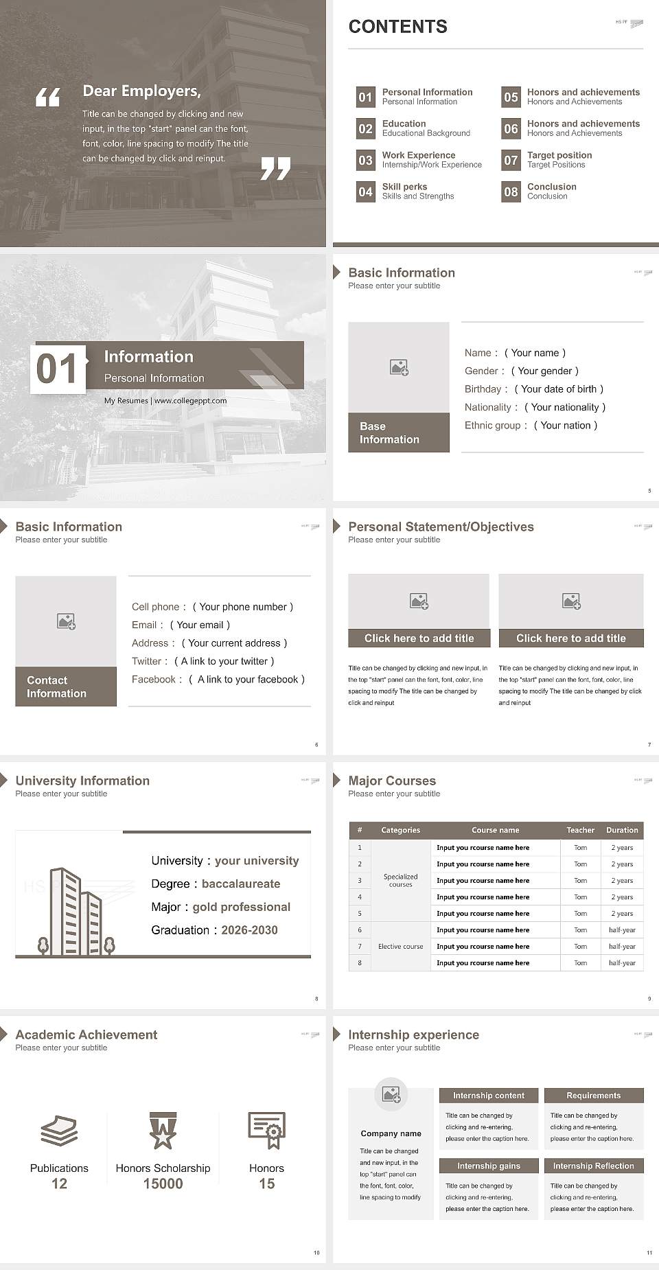 Pforzheim University – Design, Technology, Business and Law Resume PPT Template4:3 ratio PPT effect preview image2