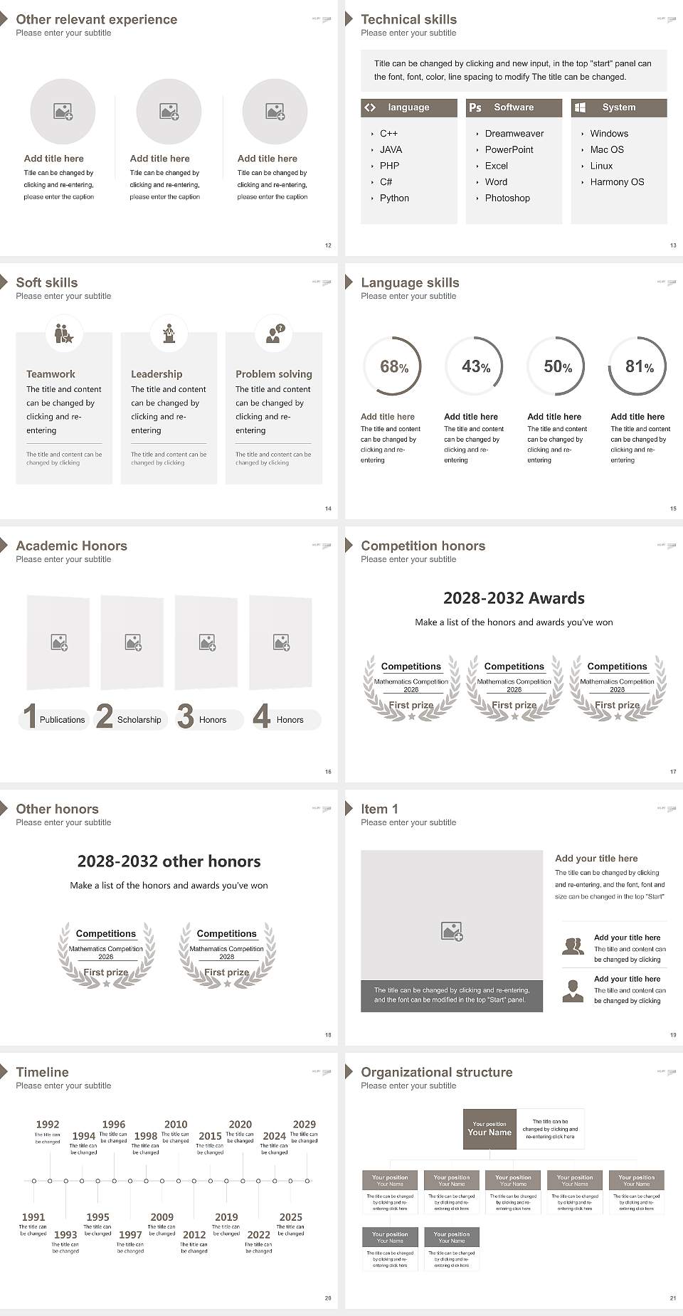 Pforzheim University – Design, Technology, Business and Law Resume PPT Template4:3 ratio PPT effect preview image3