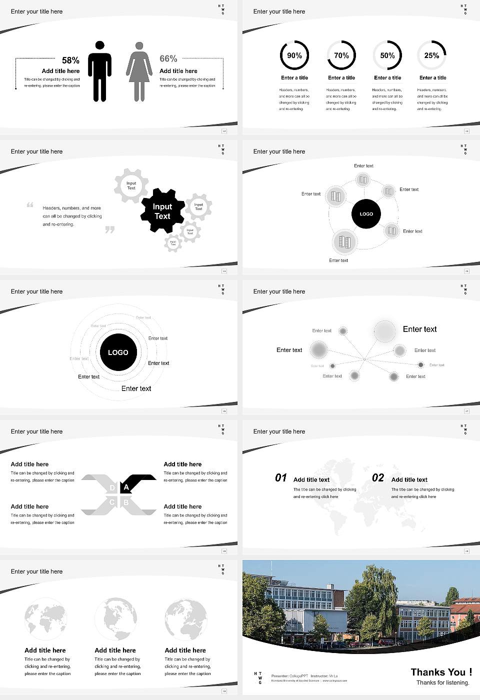 Konstanz University of Applied Sciences Course/Courseware Creation PPT Template16:9 ratio PPT effect preview image4