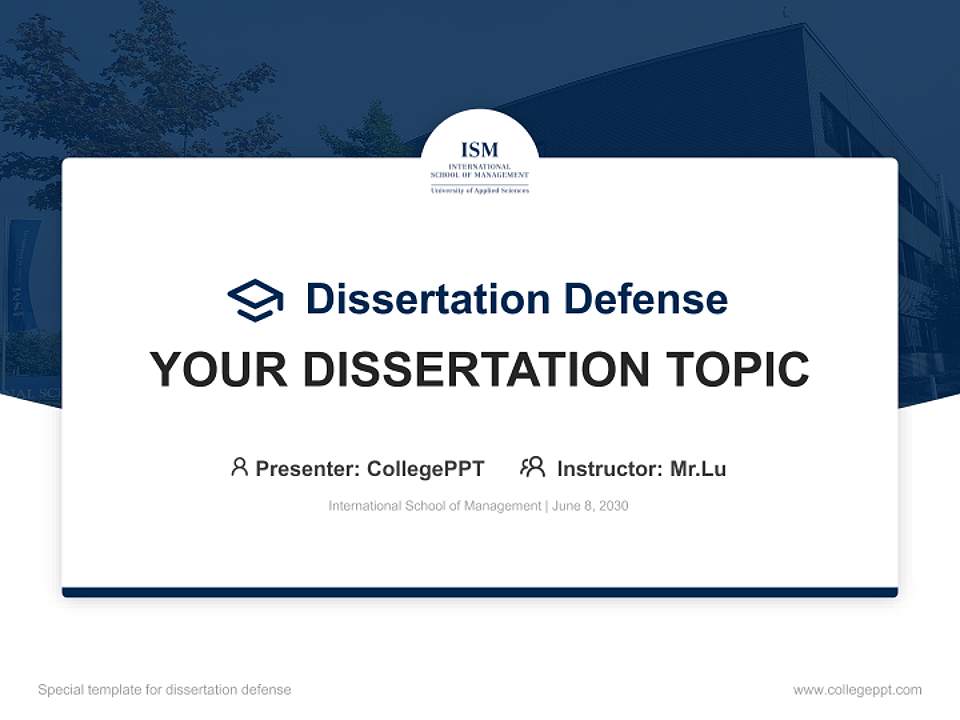 International School of Management Graduation Thesis Defense PPT Template4:3 ratio PPT effect preview image7