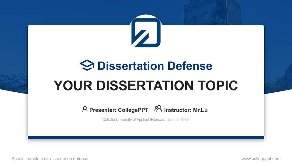 Ostfalia University of Applied Sciences Graduation Thesis Defense PPT Template16:9 ratio PPT effect preview image