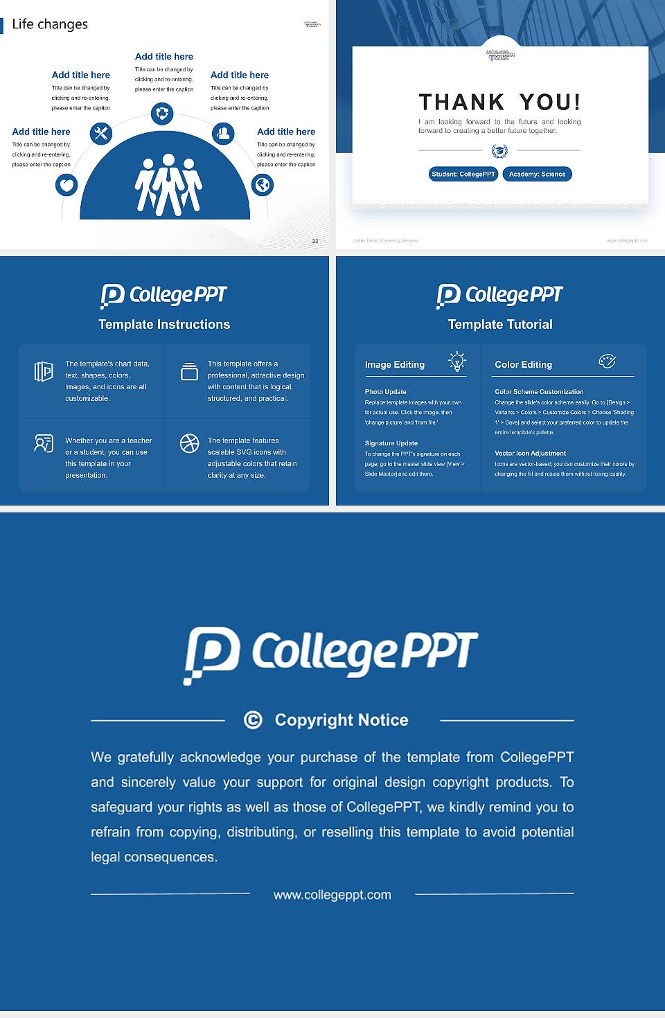 Justus Liebig University Giessen National Scholarship Defense PPT Template4:3 ratio PPT effect preview image4