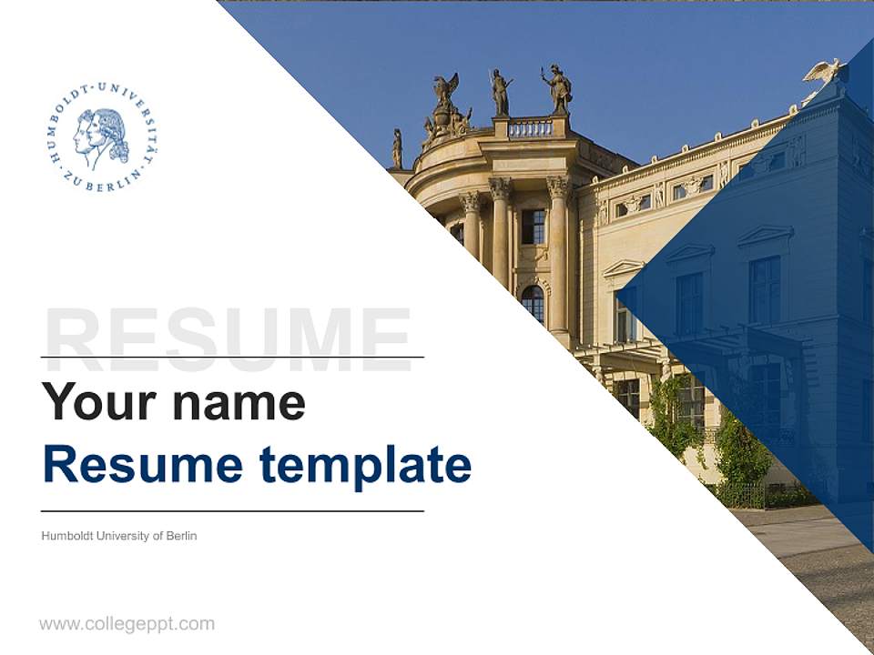 Humboldt University of Berlin Resume PPT Template4:3 ratio PPT effect preview image5