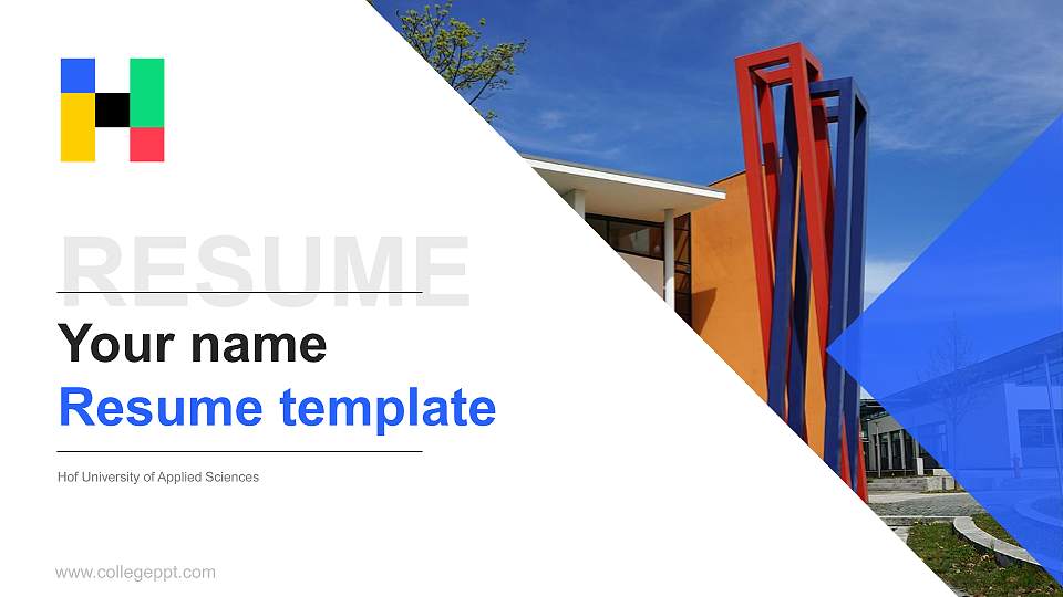 Hof University of Applied Sciences Resume PPT Template16:9 ratio PPT effect preview image
