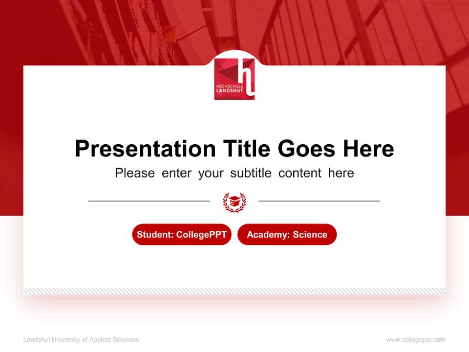 Landshut University of Applied Sciences National Scholarship Defense PPT Template4:3 ratio PPT effect preview image4