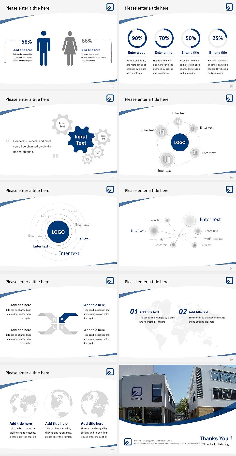 Ostfalia University of Applied Sciences – Wolfsburg campus Course/Courseware Creation PPT Template4:3 ratio PPT effect preview image4