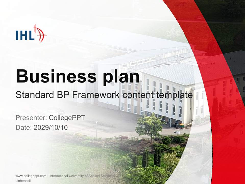 International University of Applied Sciences Liebenzell Competition/Entrepreneurship Contest PPT Template4:3 ratio PPT effect preview image9