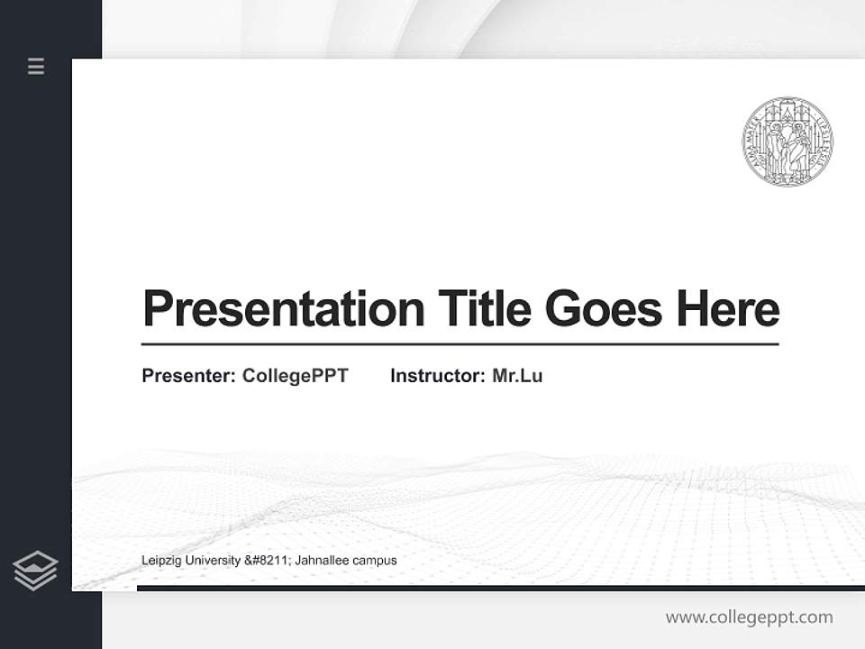 Leipzig University – Jahnallee campus Thesis Proposal/Graduation Defense PPT Template4:3 ratio PPT effect preview image5